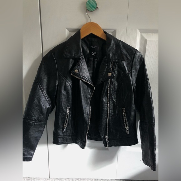 ASOS New Look Petite Leather Look Biker Jacket - Picture 1 of 5